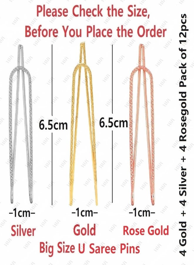 THANUS CRAFT THANU'S CRAFT Brooch Holding Heavy Sarees Pleats Pallu Clothes Chunri Safety Saree pins for Women (Safety Saree pin) - Image 2